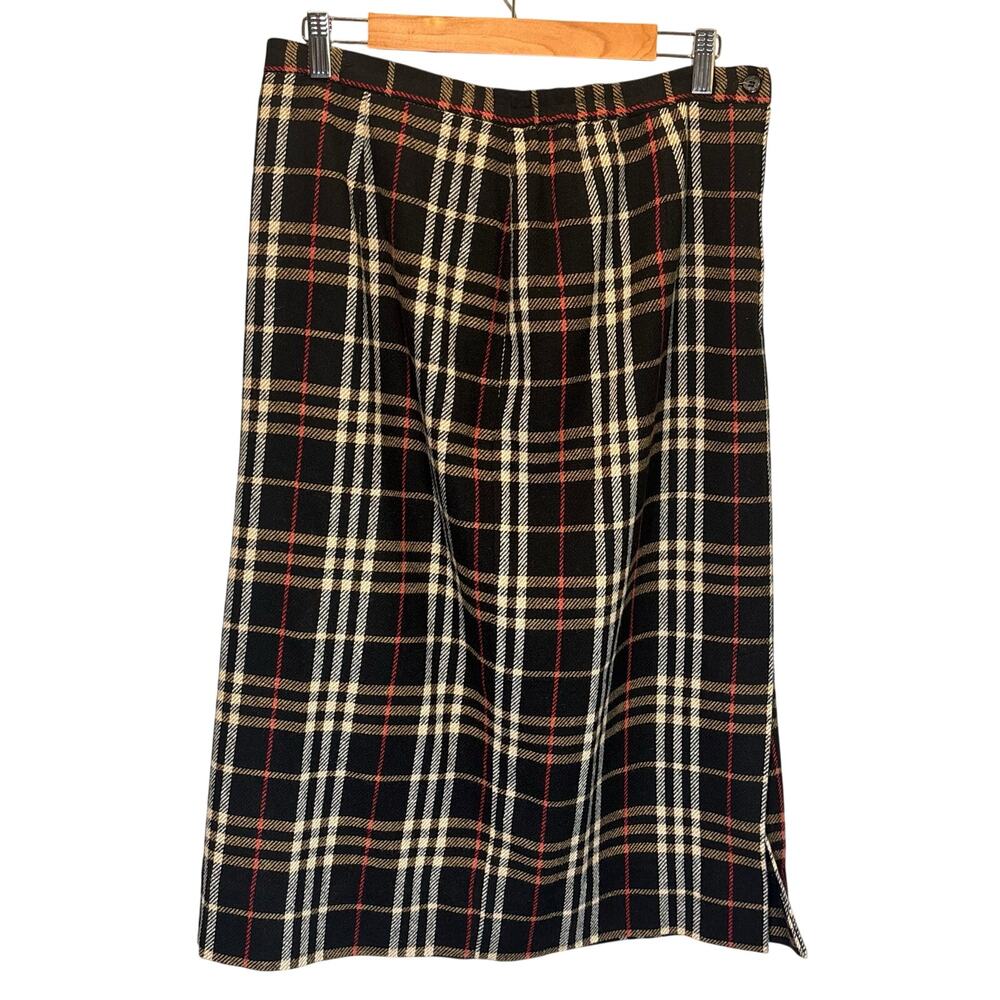 Vintage Briggs Wool Blend Plaid Mini Skirt - size 14
